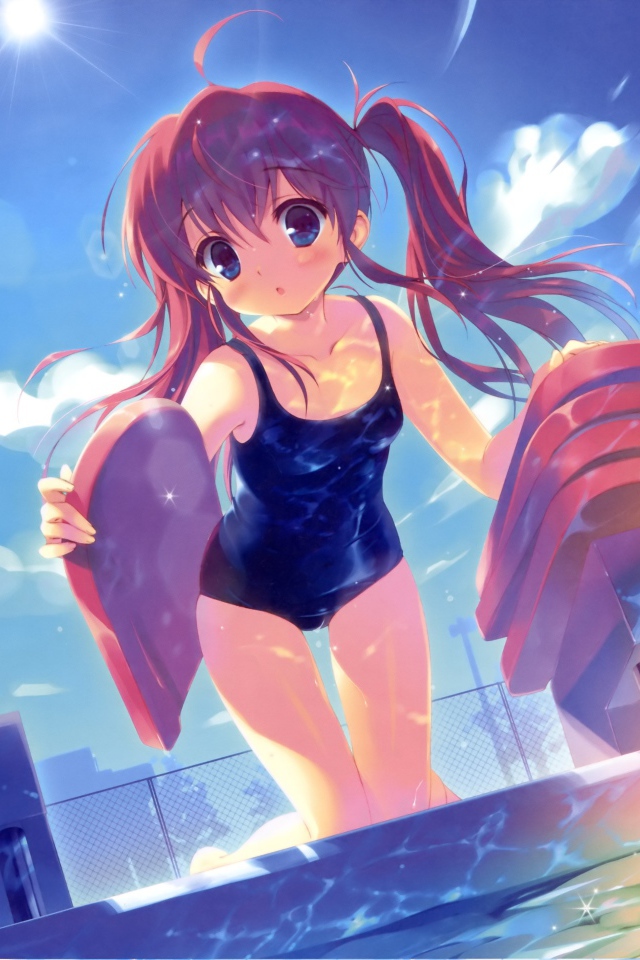 Девочка идет купаться