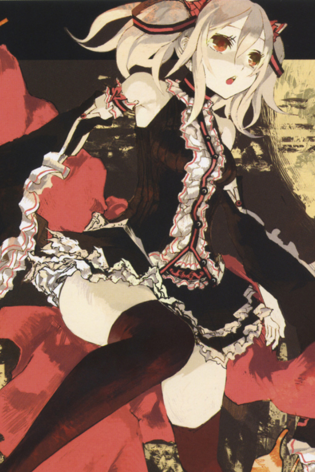 Аниме девушка в черном платье