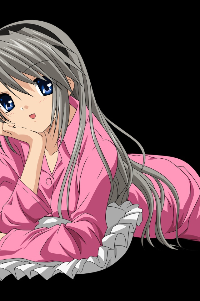 Аниме девочка на подушке