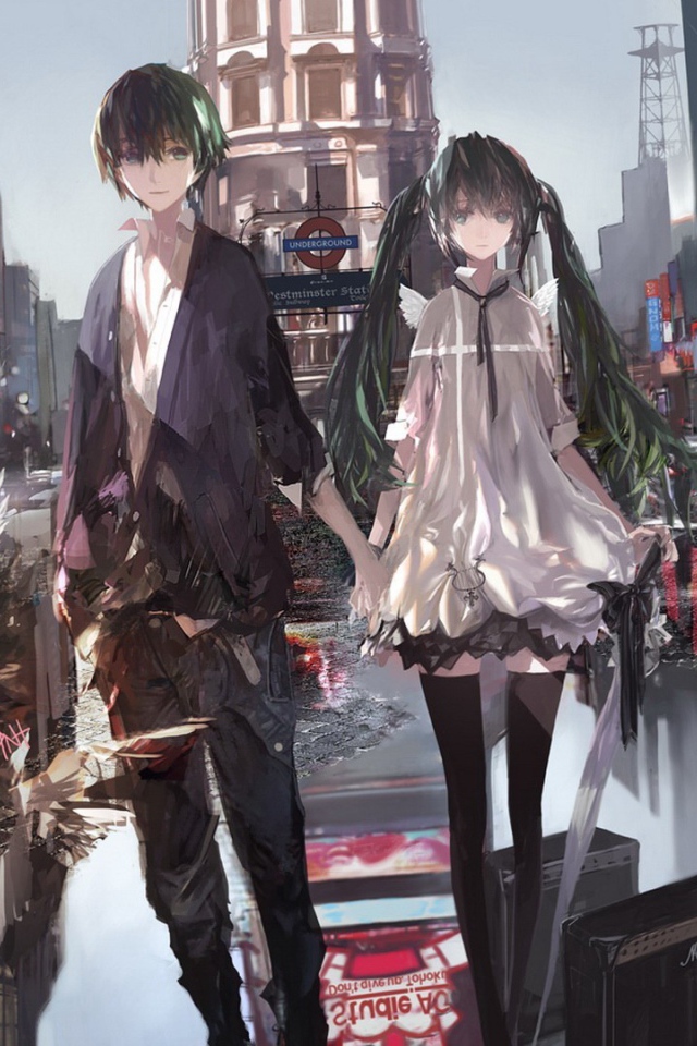 Пара на улице Лондона