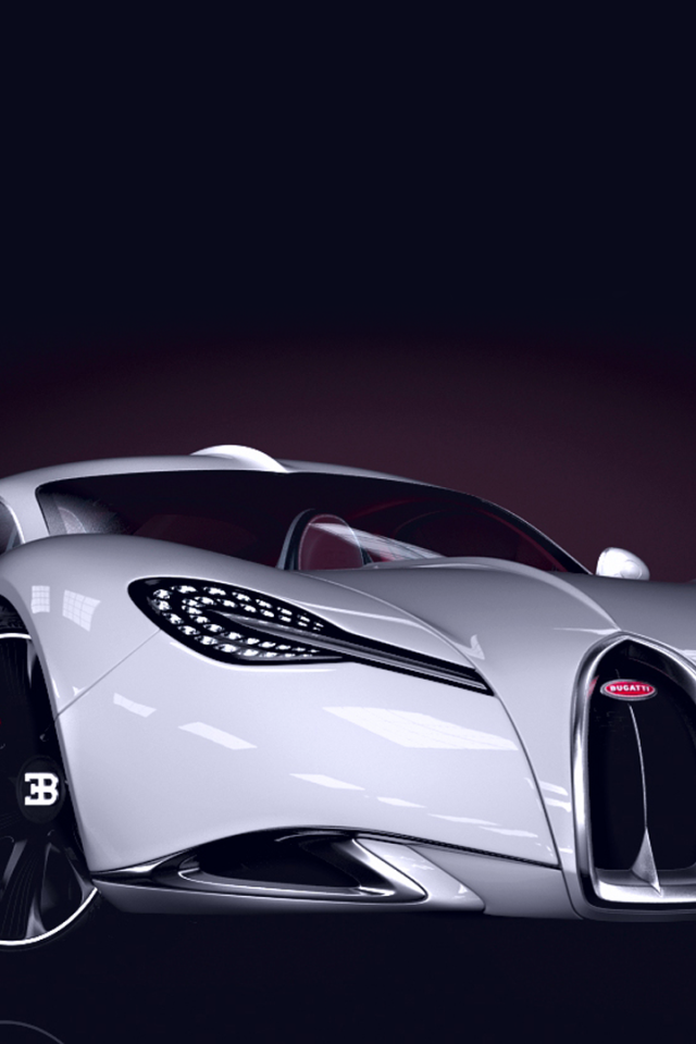 Бугатти на синем фоне