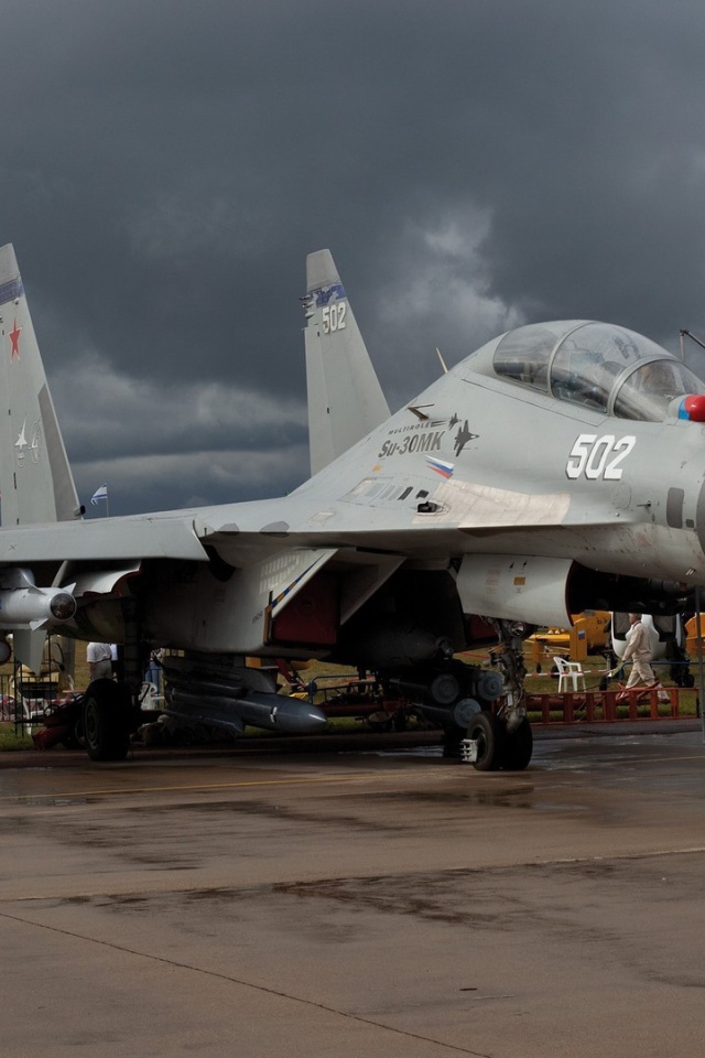 Русский военный самолет СУ-30-МК