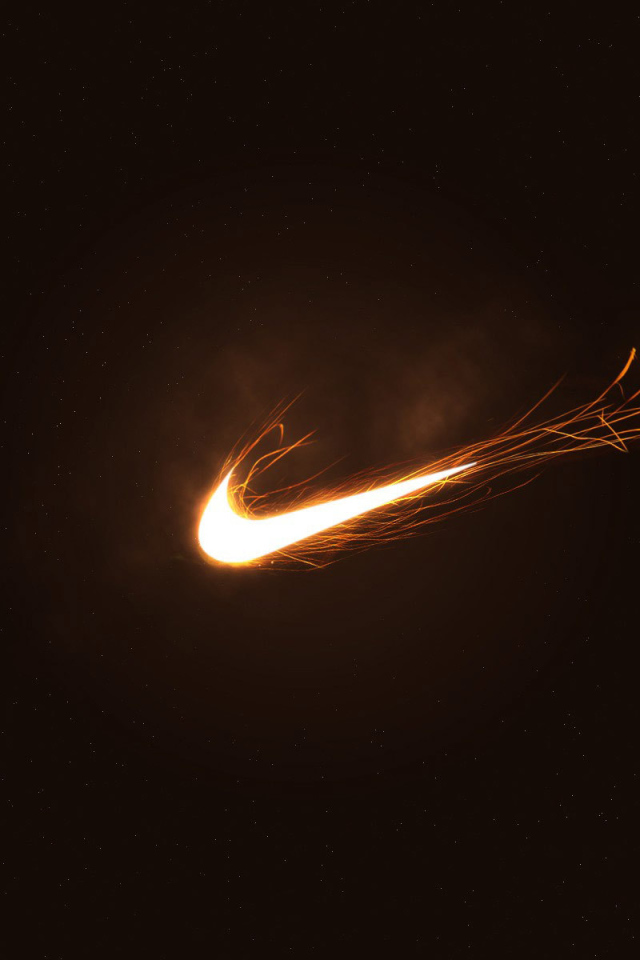 Nike логотип в огне