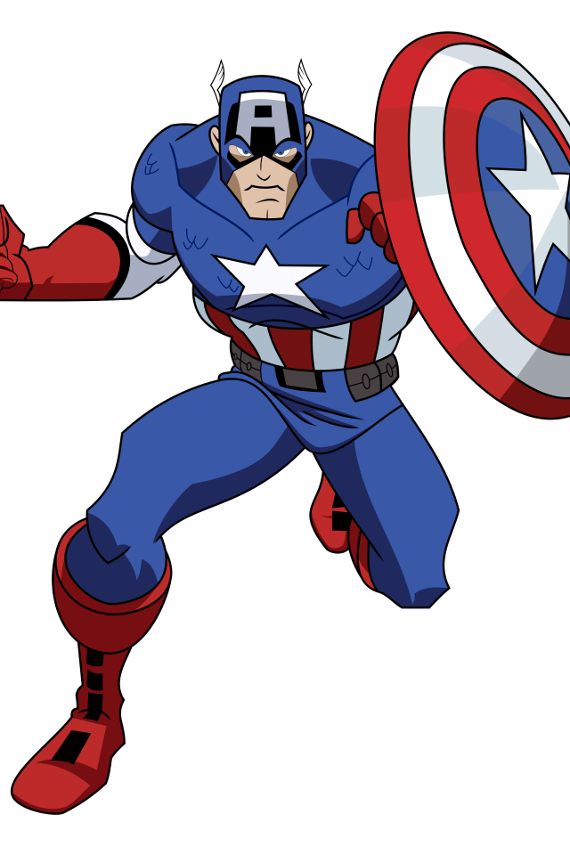 Капитан Америка на белом фоне