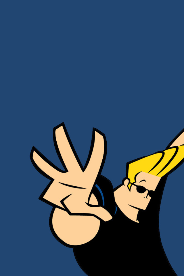 Джонни Браво на синем фоне