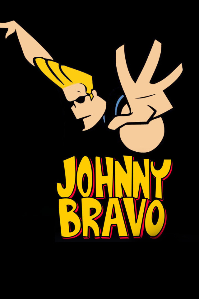 Джонни Браво на черном фоне