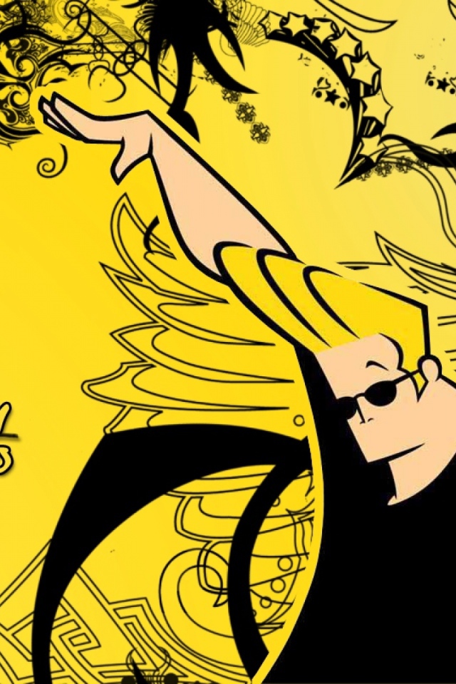 Джонни Браво на желтом фоне