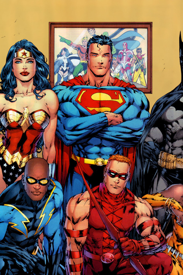 Лига Справедливости позирует для снимка