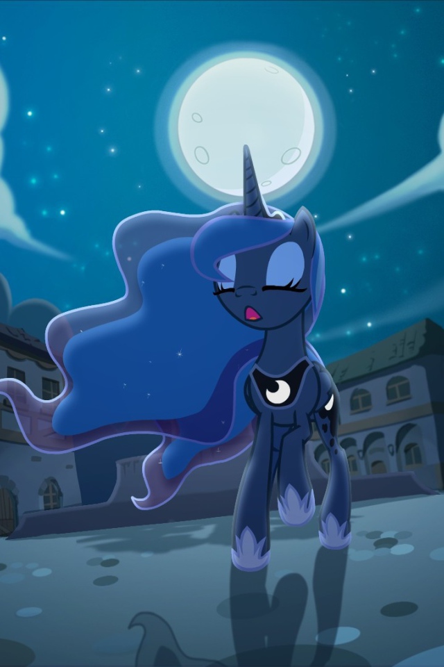 Маленькая пони в ночном городе