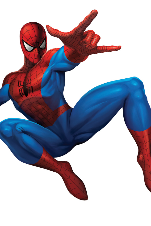 Человек-паук на белом фоне