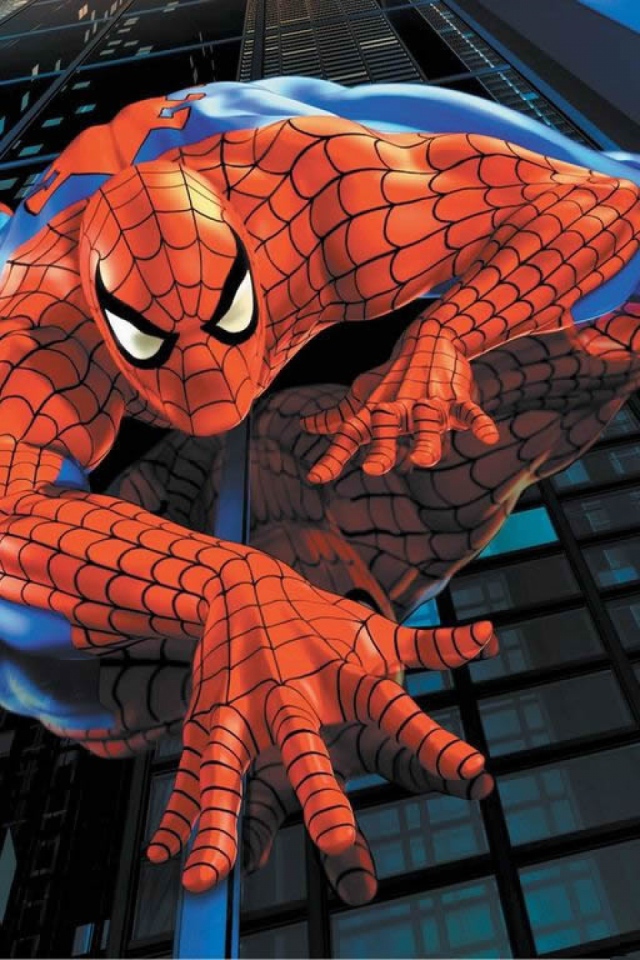 Человек-паук лезет на здания