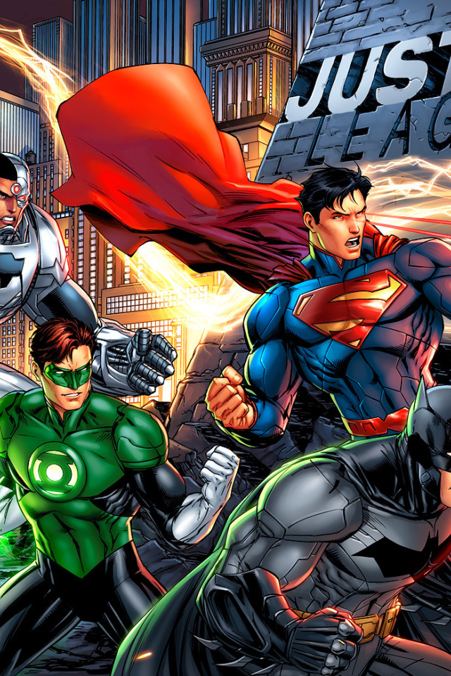 Герои Лиги Справедливости в середине боя