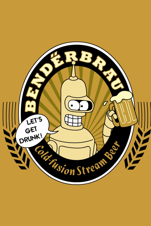 Бендер Футурама с пивом