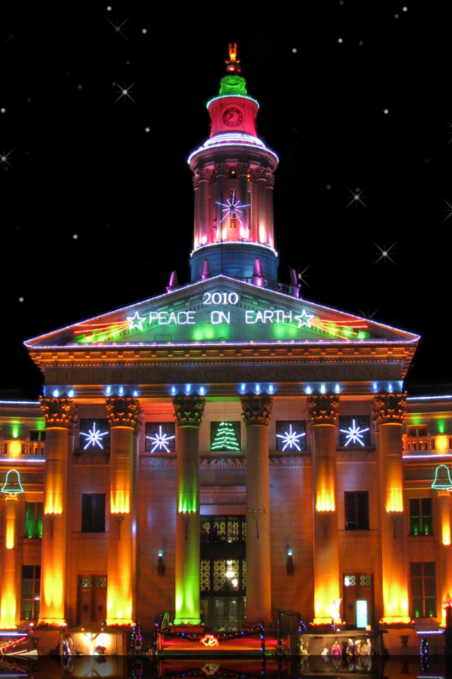 Украшенное здание на рождество