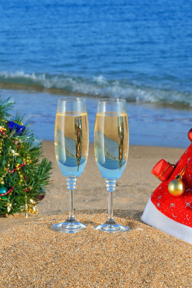 Шампанское на рождество в тёплой стране