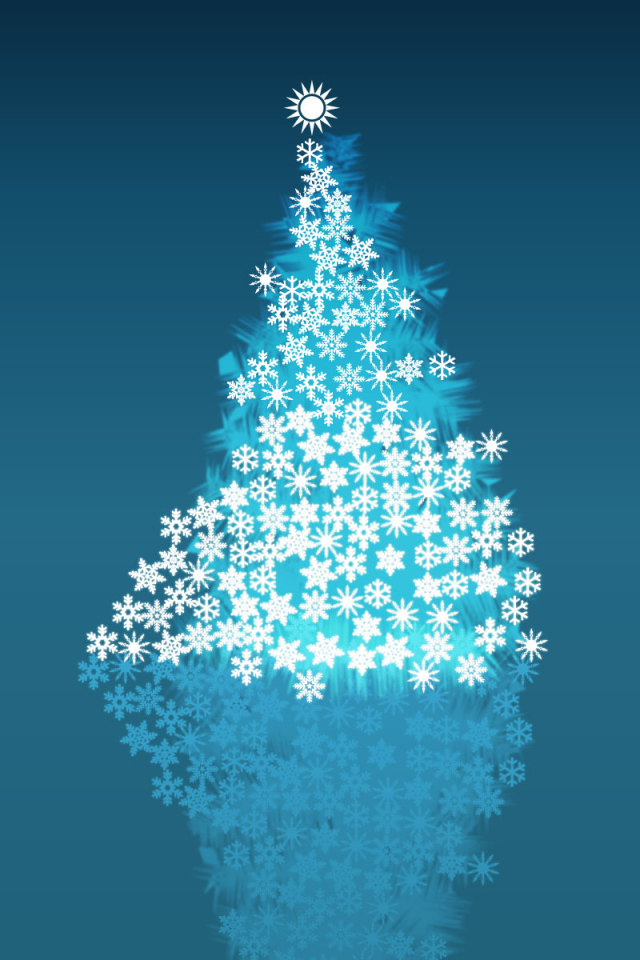 Ёлка из снежинок на рождество