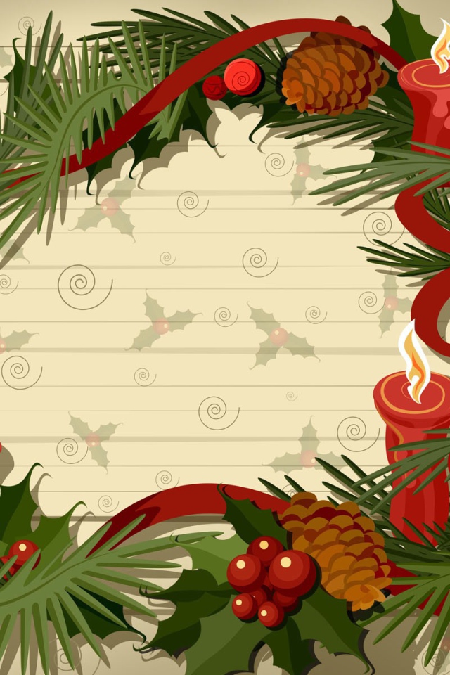 Нарисованный венок на рождество