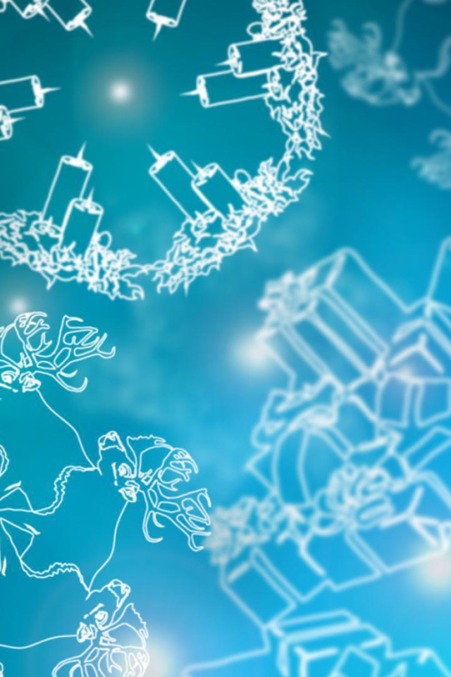 Картинка в голубо-белых тонах на рождество