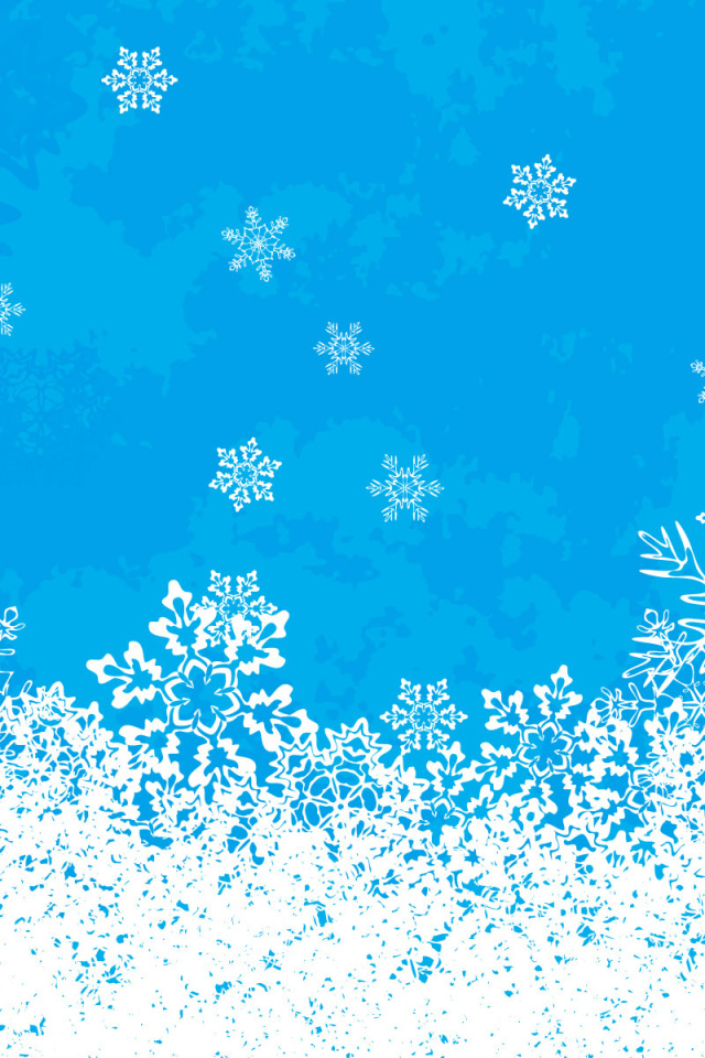 Снежинки на голубом фоне на рождество