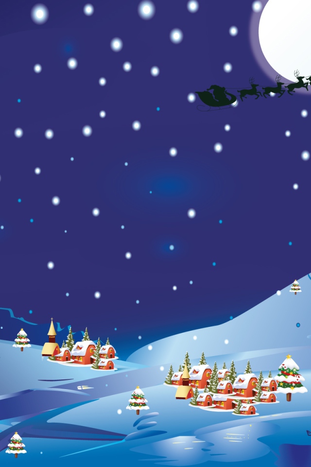 Снеговик смотрит на упряжку с оленями на рождество