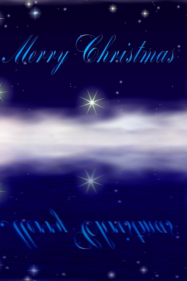 Пожелание в синих цветах на рождество