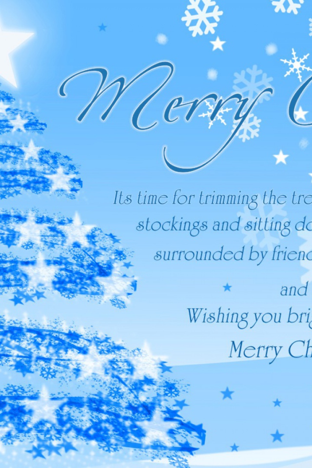 Пожелание на рождество, голубой фон