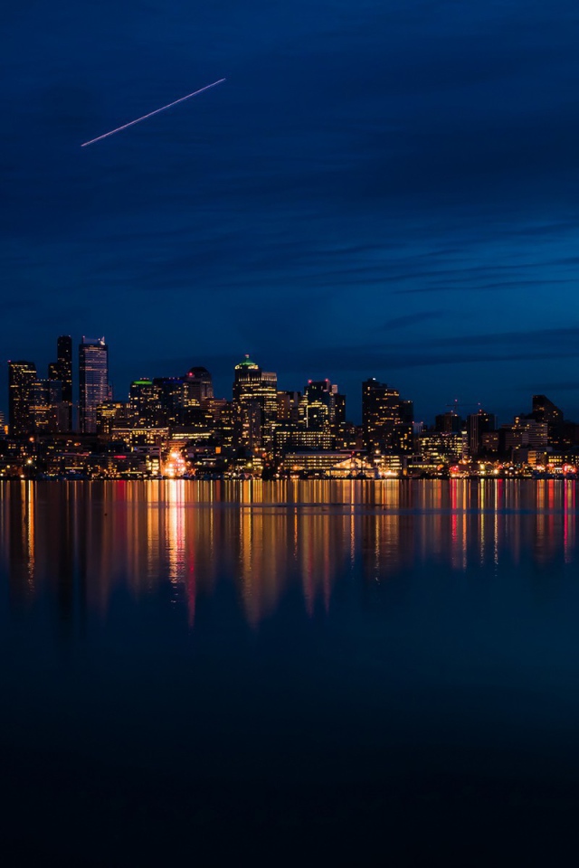 Город Сиетл ночью