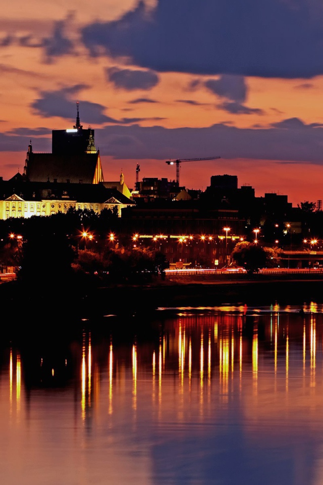 Городской пейзаж с огнями