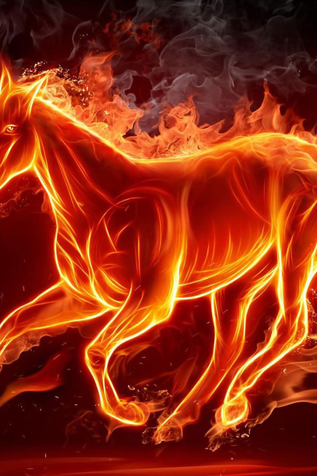 Красивая огненная лошадь