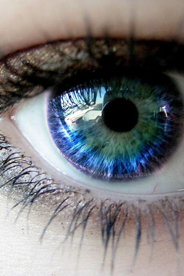 Голубой глаз с отражением