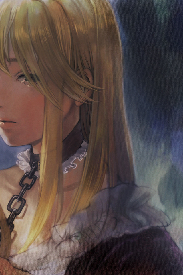 Девушка с цепью на шее