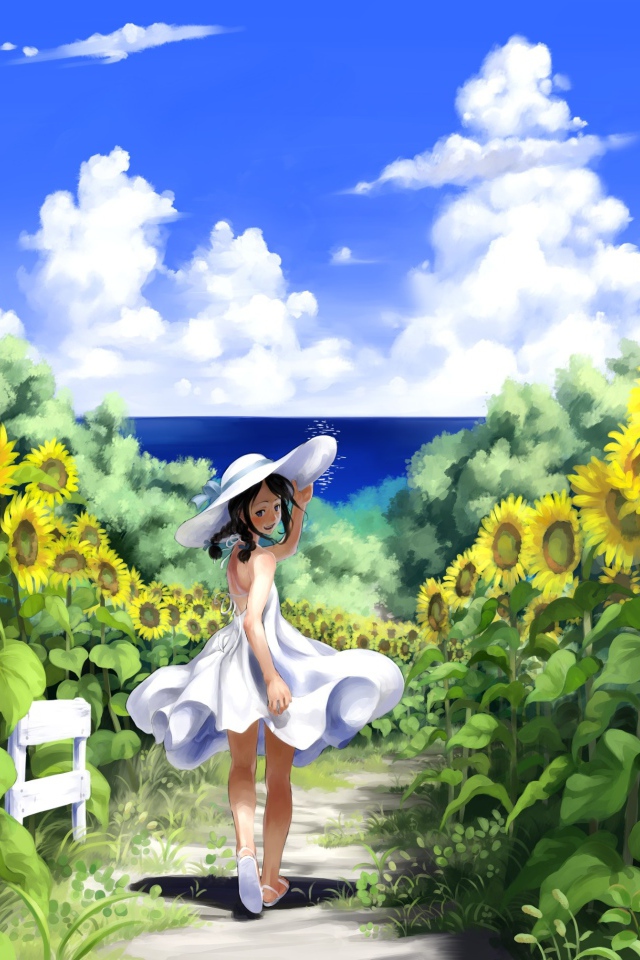 Девочка идет к морю