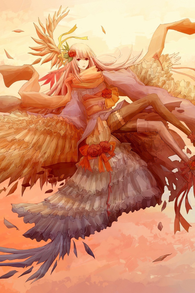 Аниме девочка в фантастическом платье