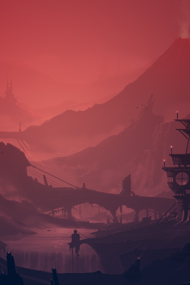 Футуристический рисунок города