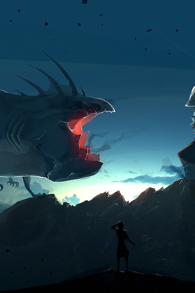 Битва великана с монстром