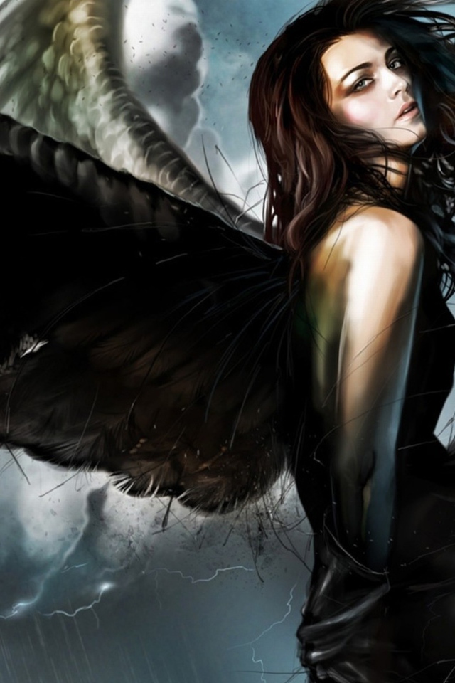 Черный ангел в облаках