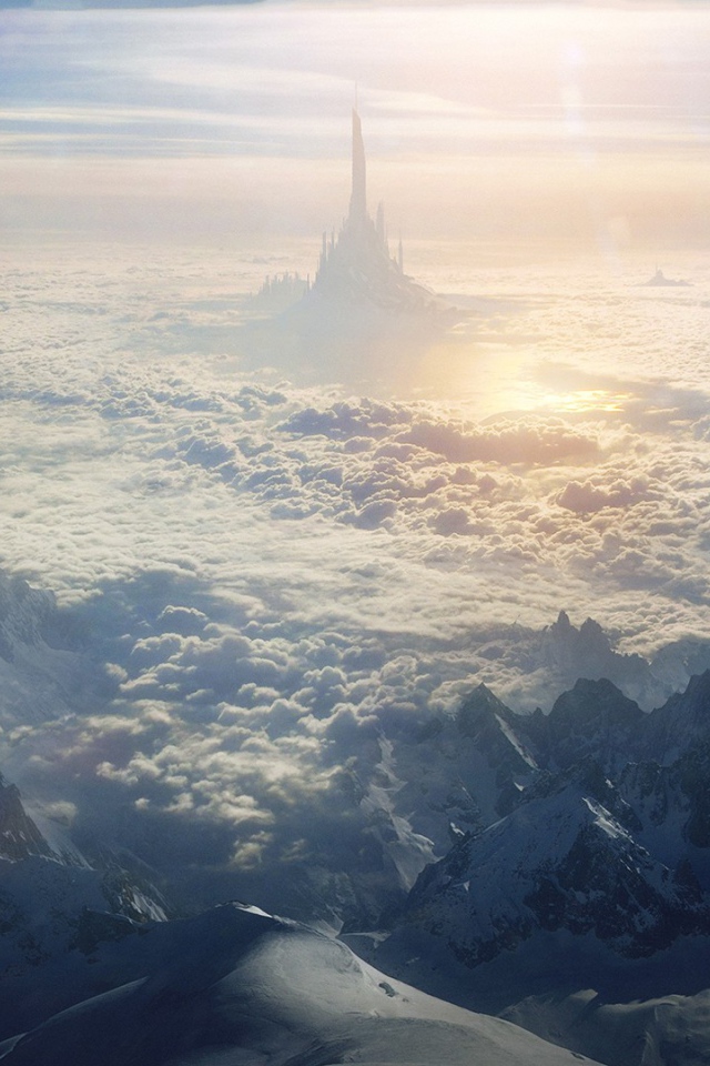 Фантастический пейзаж с облаками