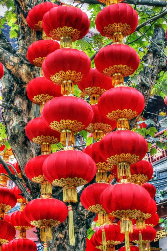 Красные китайские фонарики
