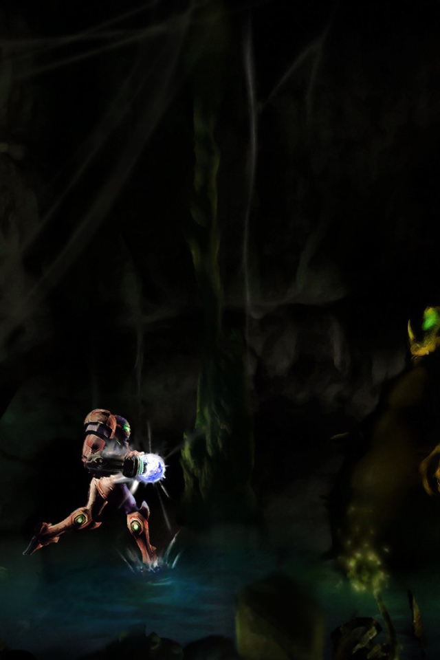 Робот бежит с фонарем