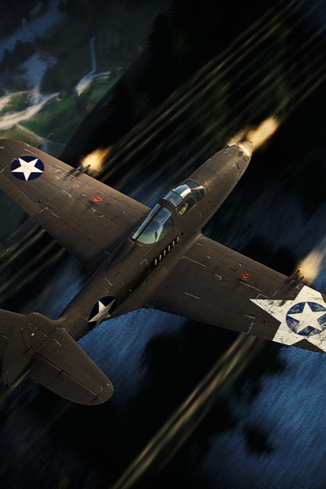 War Thunder американский истребитель в бою