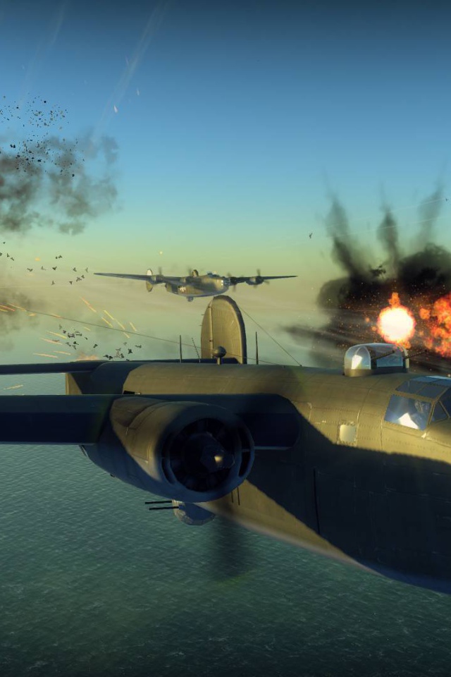 War Thunder огромный самолет горит 