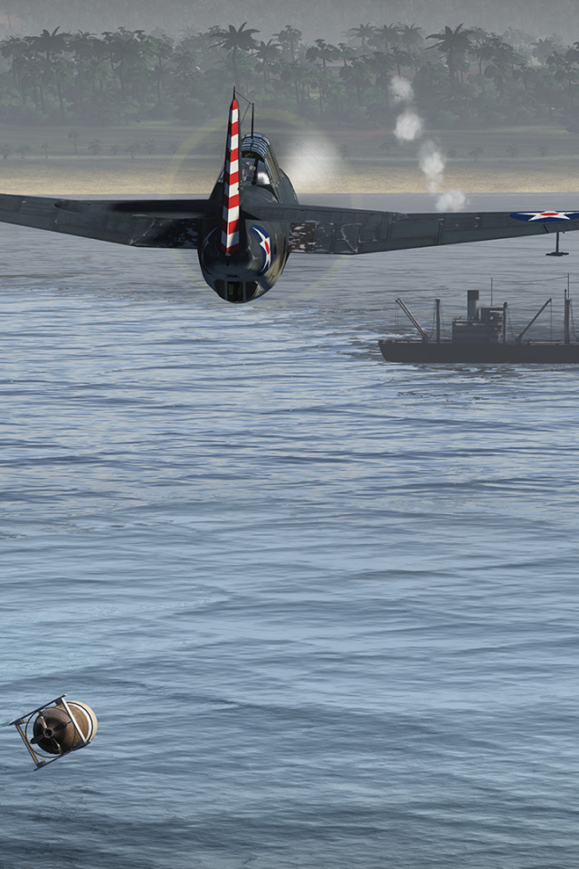 War Thunder самолет направляется к судну