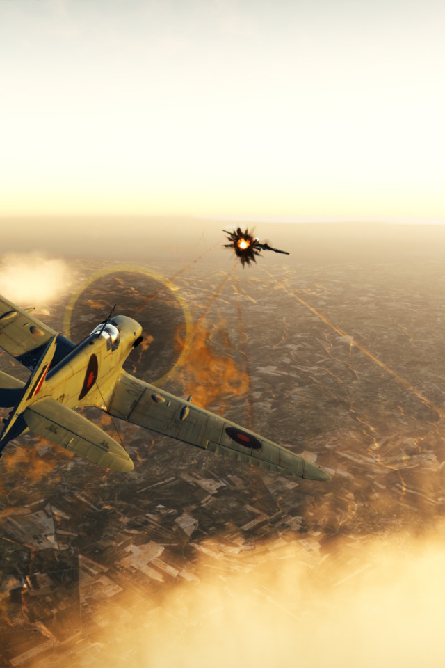 War Thunder военный самолет попал в цель