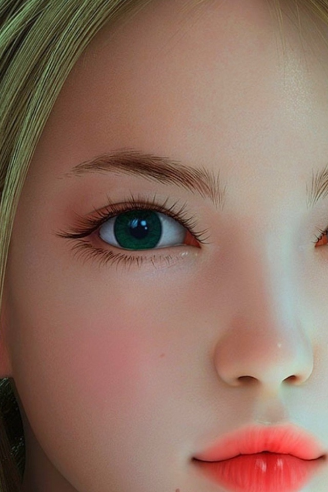 Блондинка с оранжевыми губами