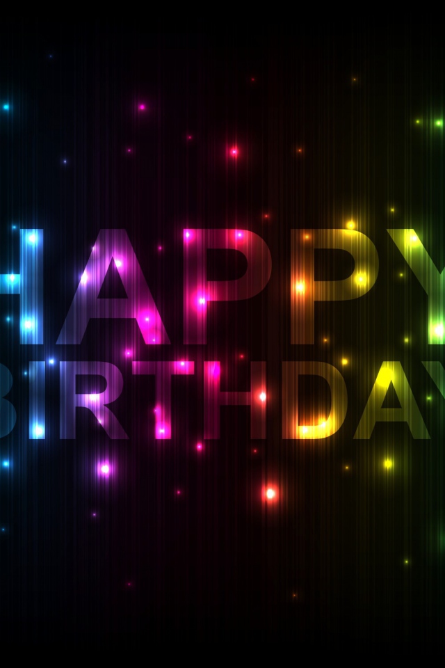  Красивая картинка на день рождения, чёрный фон