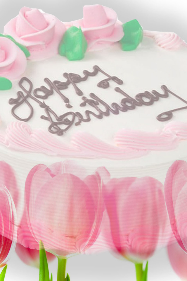 Торт с тюльпанами на день рождения