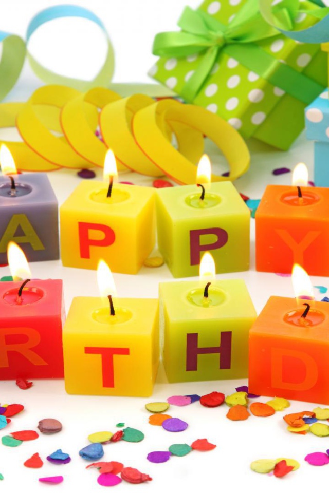 Свечи с поздравлением на день рождения