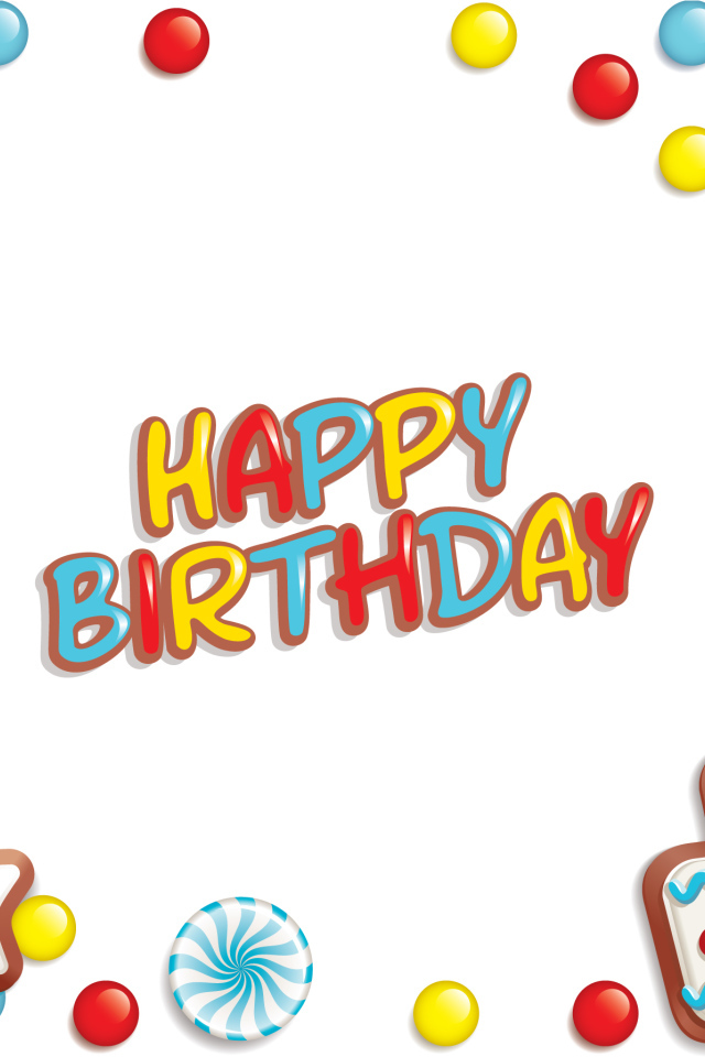 Весёлая картинка на день рождения, белый фон