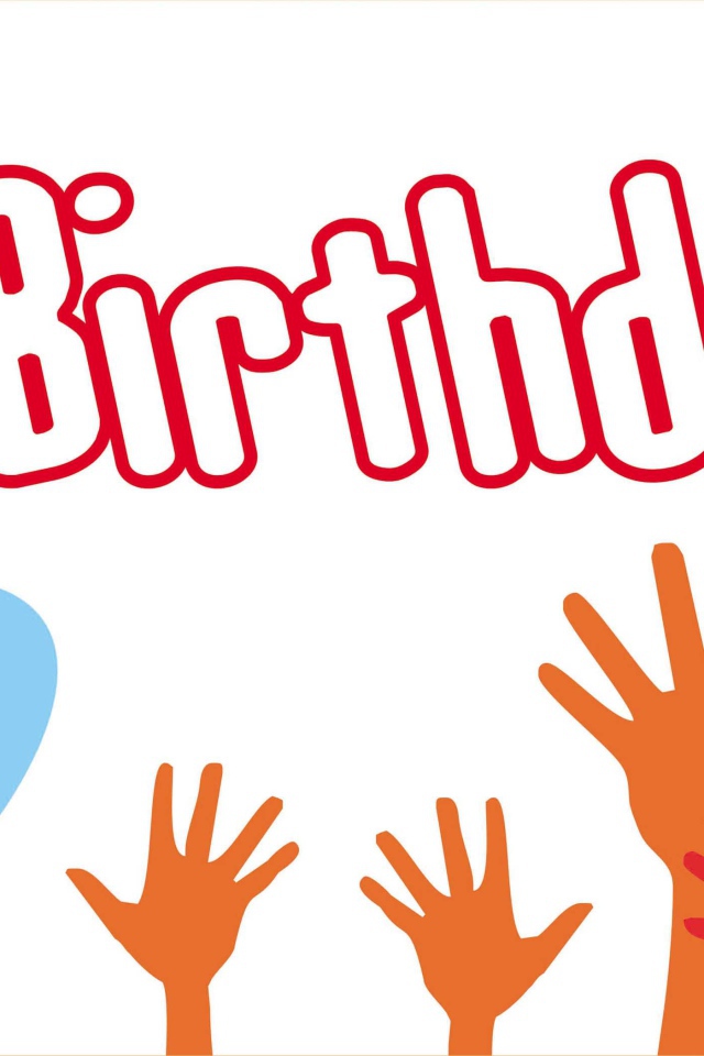 Весёлая картинка с поднятыми руками на день рождения
