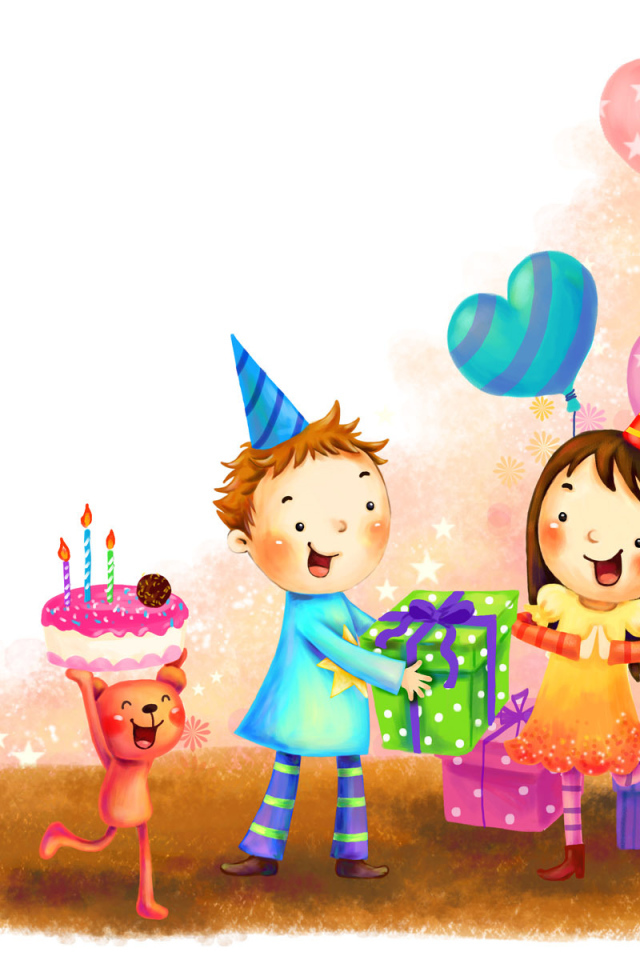 Весёлые дети на день рождения